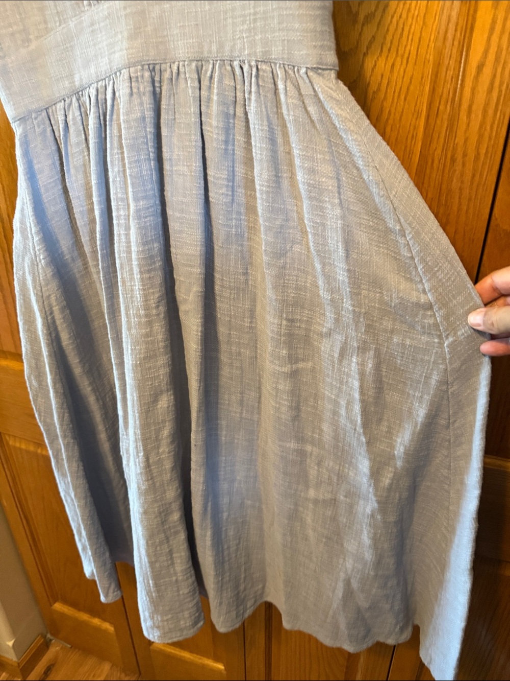 Free People-Light Blue Button-Front Midi Dress- Large - Picture 9 of 10